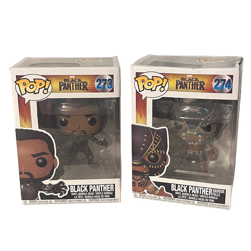 Funko Pop! Marvel Black Panther - Lot of 2 Black Panther Warrior Falls #274 #273